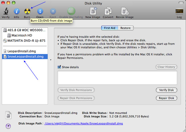 Burn mac bootable snow leopard dmg on windows 7 windows 10